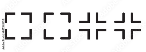 Maximize and minimize screen buttons icon set, Arrow mark icons. Scalability icons in flat style for web site, UI, mobile app. Full screen enter and exit sign collection. Vector illustration