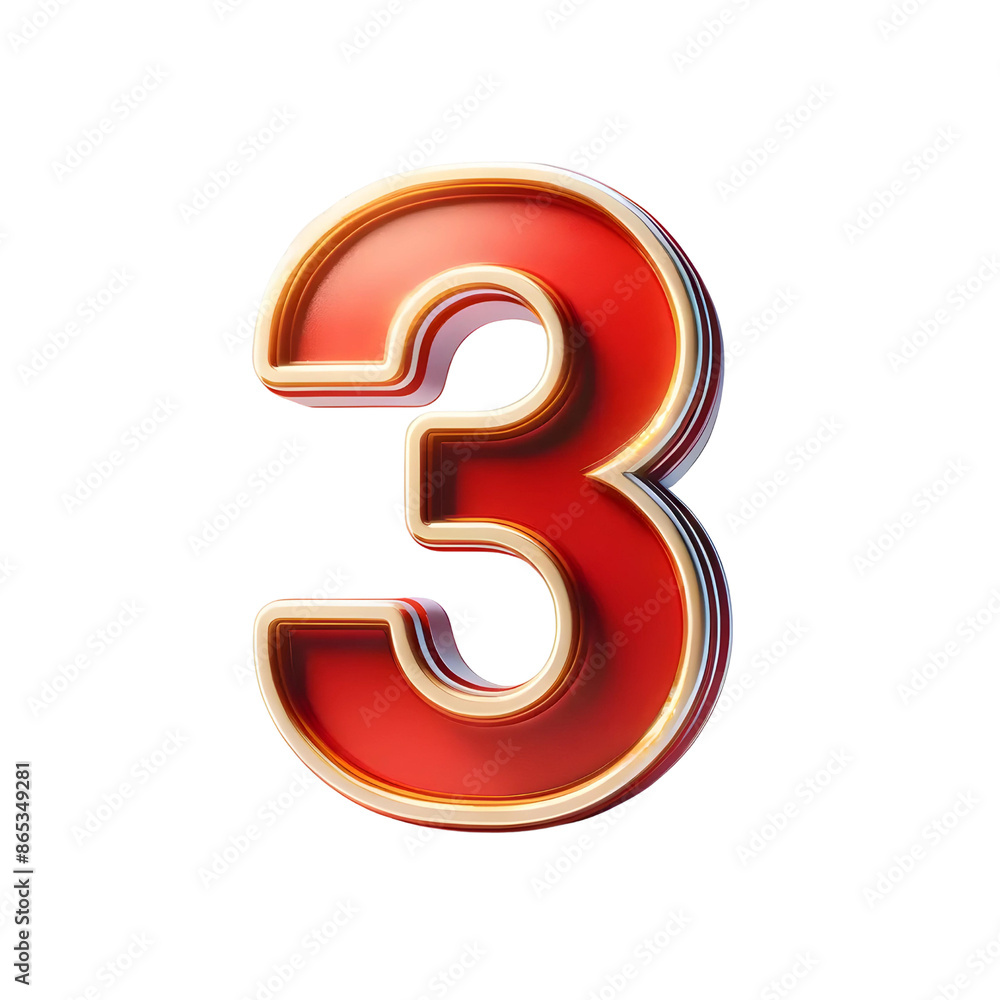 3d number three