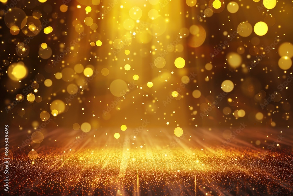 Abstract Gold Background With Blurred Bokeh Lights And Glitter Abstract Gold Background With Blurred Bokeh Lights And Glitter