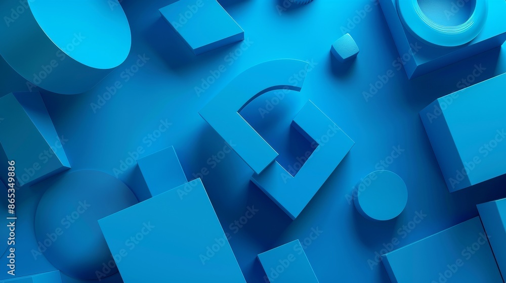 Various blue 3D blocks form a wall. Business wallpaper with copy space. Various blue 3D blocks form a wall. Business wallpaper with copy space.