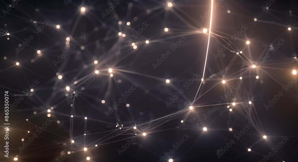 Abstract digital network connections with nodes and links on a dark background 4k Abstract digital network connections with nodes and links on a dark background 4k