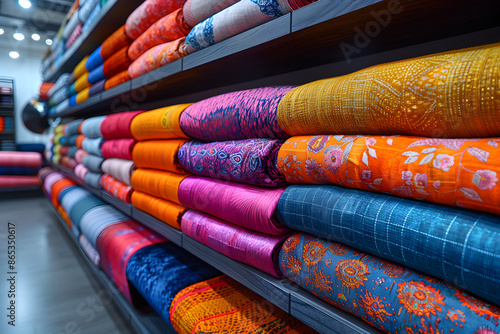 Retail place Tailor studio workplace tradition batik fabric Fashion workshop retail display 