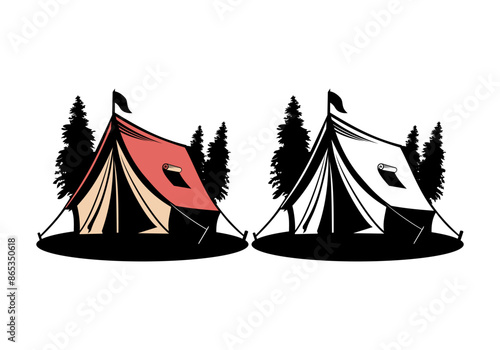 Camping Tent Design illustration vector eps format suitable for your design needs logo illustration animation etc