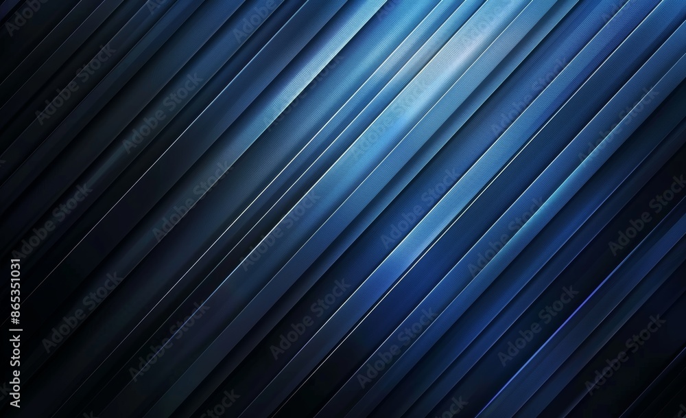 Obraz premium The abstract blue and black pattern is a light pattern with a gradient on the floor and wall, a diagonal black background that's soft and modern, with metal texture on the metal texture.