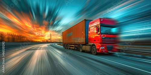 Heavy-duty truck transporting cargo