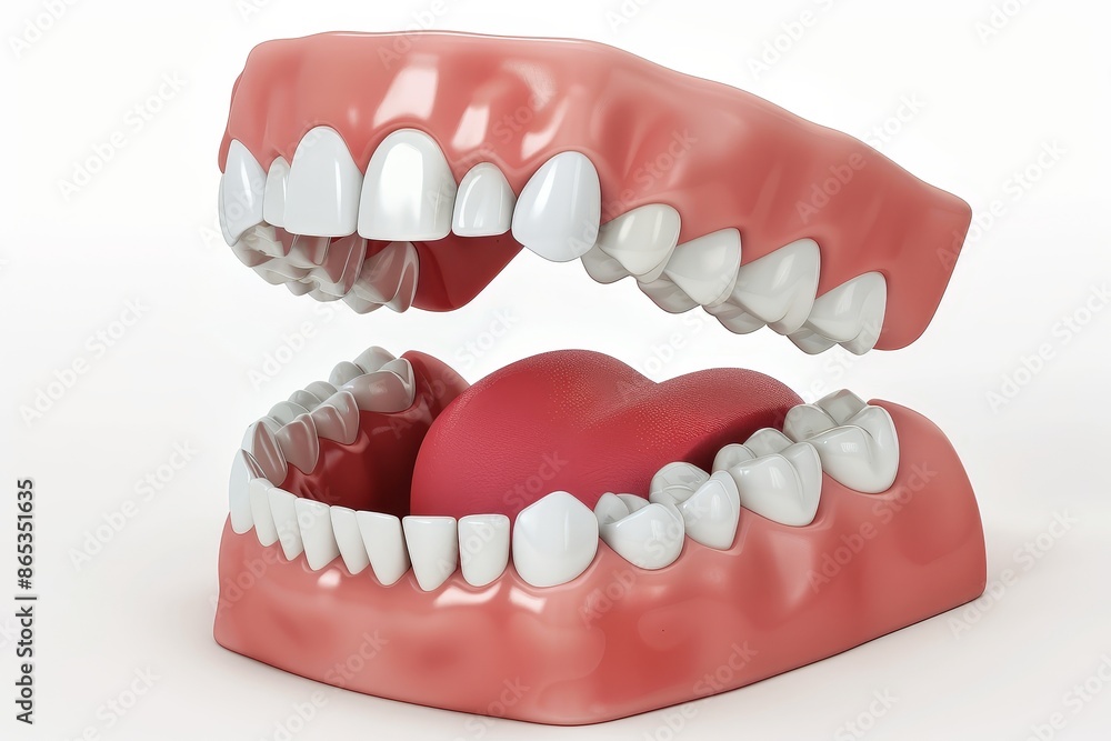 Obraz premium Process Implants teeth health care on white background. Selective focus.