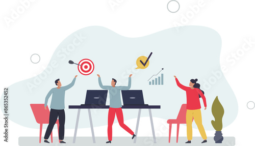 Efficient and productive work with clear and strong leadership for motivation.flat illustration.