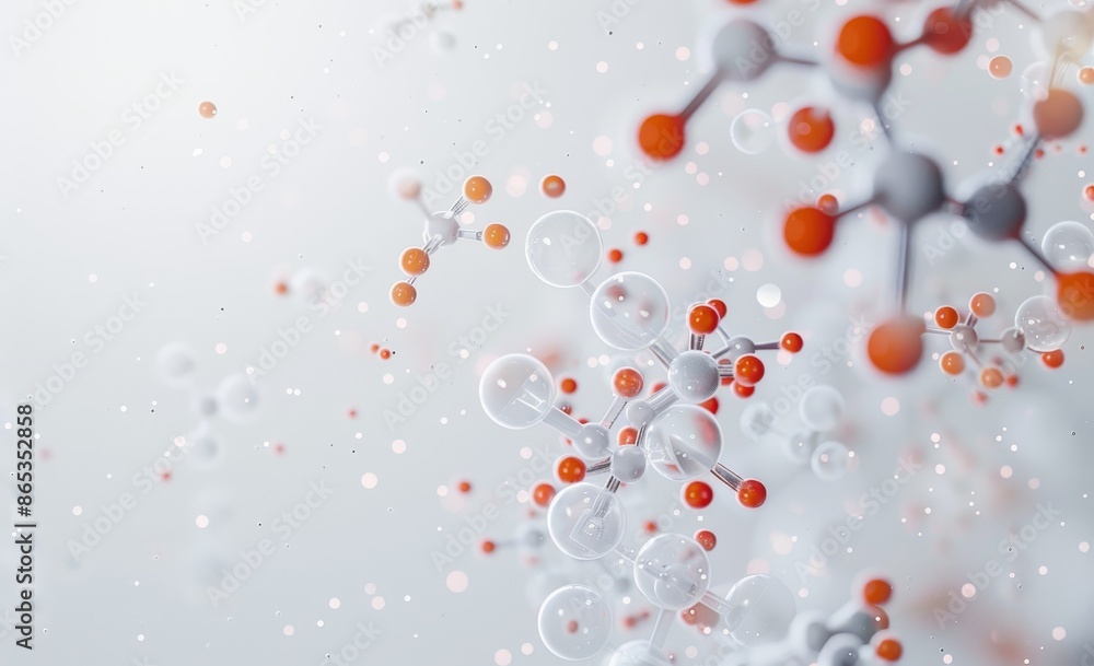 An abstract atom or molecule structure for a science or medical background, in 3D An abstract atom or molecule structure for a science or medical background, in 3D
