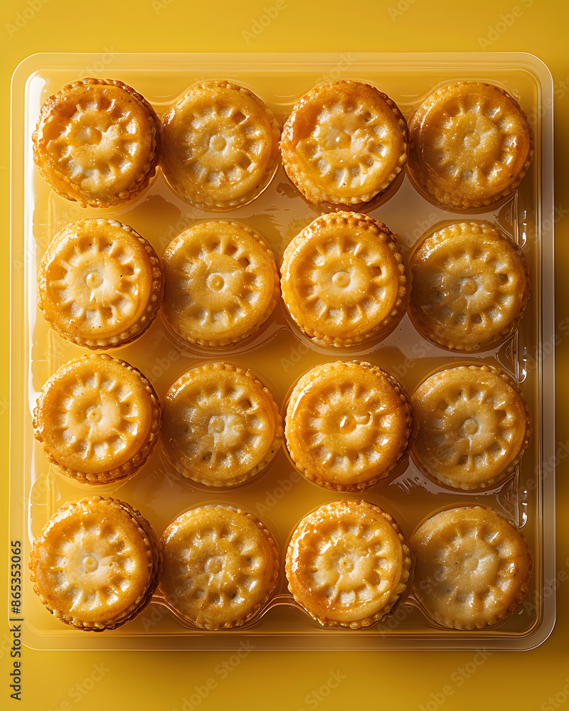Food photo for advertising of a ten pieces of oatmeal biscuits stand in ...