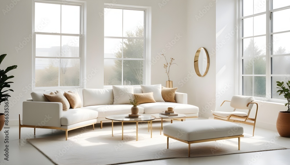 Fototapeta premium Photo interior modern design room 3d illustration