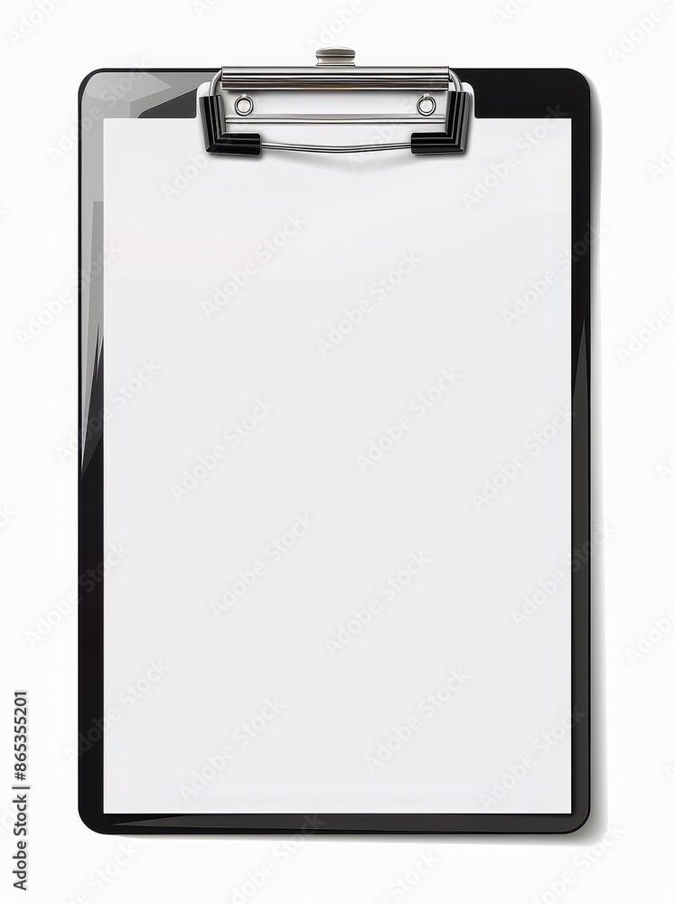 A black clipboard, isolated on a blank piece of paper for copying. A black clipboard, isolated on a blank piece of paper for copying.