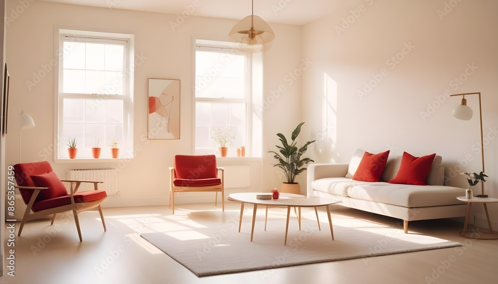 Fototapeta premium Photo interior modern design room 3d illustration