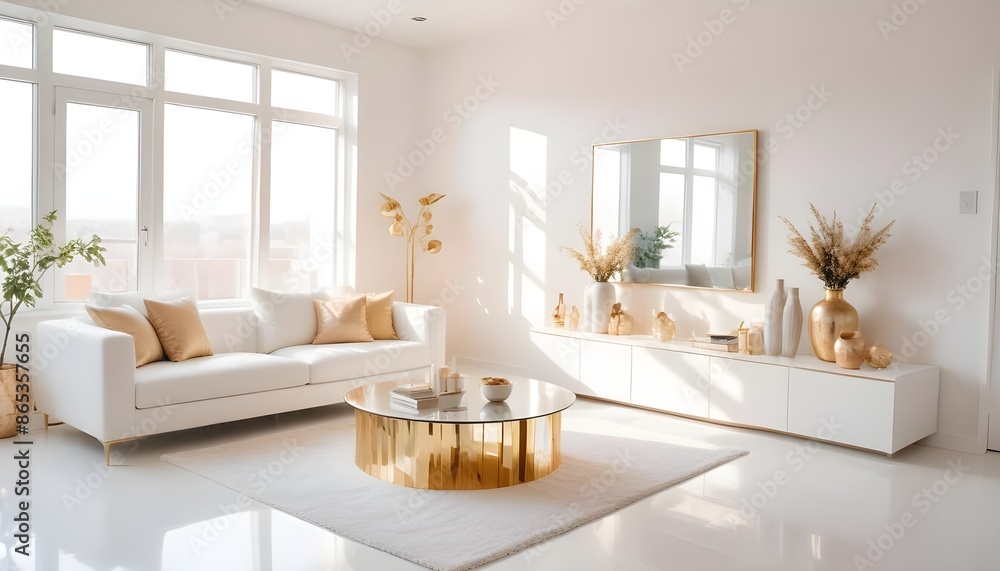 Fototapeta premium Photo interior modern design room 3d illustration