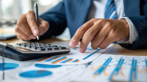 Wallpaper Mural A businessman's hands meticulously calculating financial  Torontodigital.ca