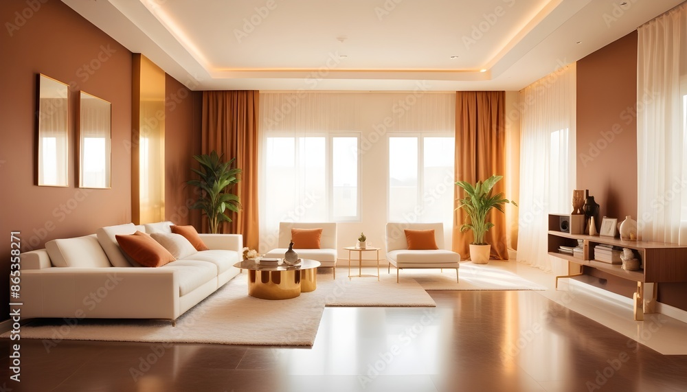 Fototapeta premium Photo interior modern design room 3d illustration