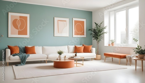 Photo interior modern design room 3d illustration