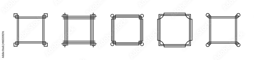 Frame geometric lines set. Asian style frames vector collection. Frame geometric lines set. Asian style frames vector collection.