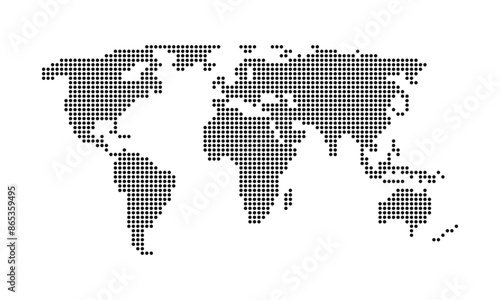 World map dotted illustration. 
Worldmap dots vector.