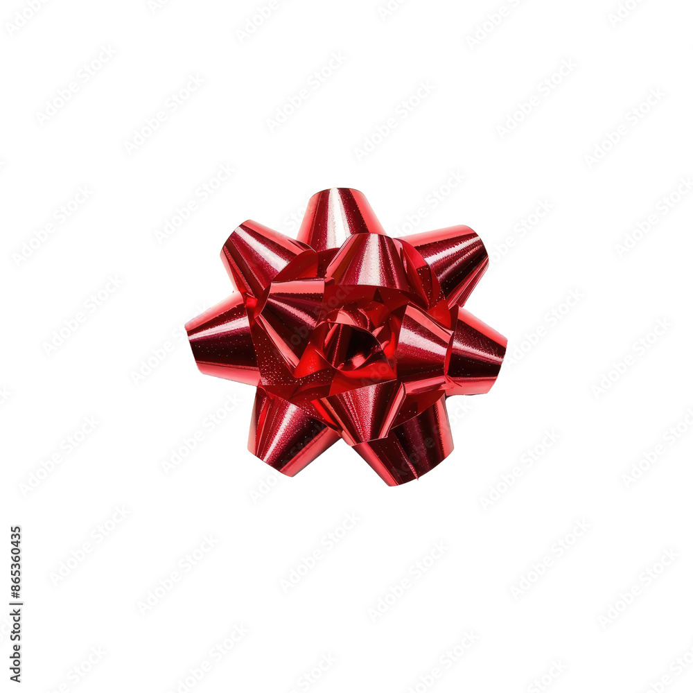 Vibrant Red Satin Gift Bow on transparent Background Vibrant Red Satin Gift Bow on transparent Background