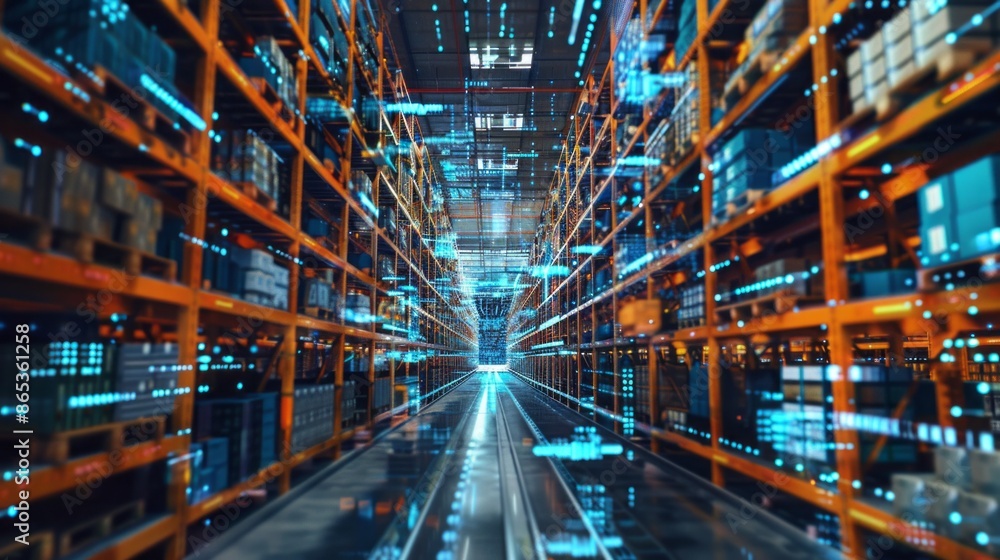 smart warehouse management system. digital high technology smart warehouse management system. digital high technology