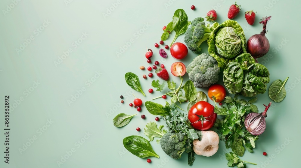 Nutrient-rich produce harvested from a permaculture garden, isolated on a clean background Nutrient-rich produce harvested from a permaculture garden, isolated on a clean background
