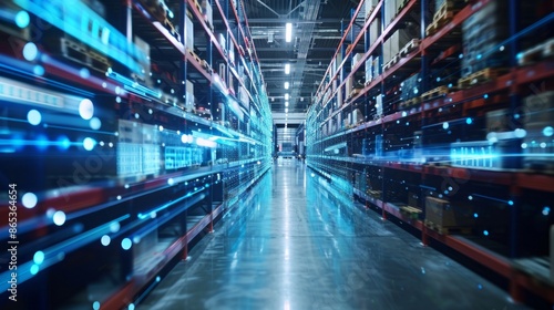 smart warehouse management system. digital high technology