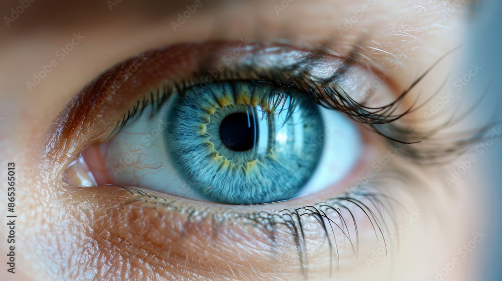 Fototapeta premium A macro shot of a human eye showcasing intricate details of the iris.