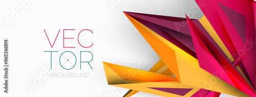 Minimal geometric abstract background. Low poly dynamic triangle design. Trendy techno business template for wallpaper, banner, background or landing