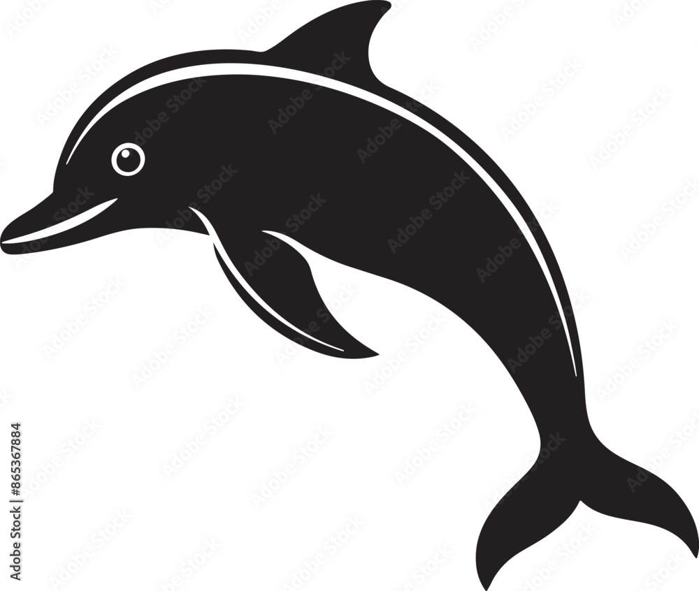 Fototapeta premium black Dolphins graphics vector illustration design