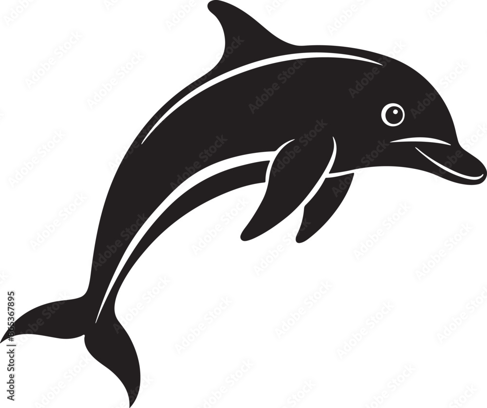 Fototapeta premium black Dolphins graphics vector illustration design