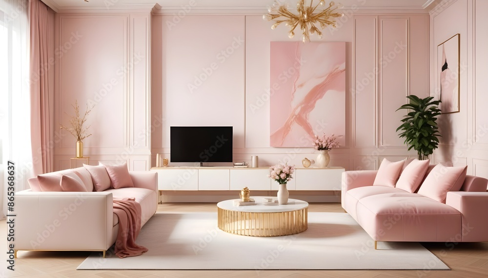 Fototapeta premium Photo interior modern design room 3d illustration