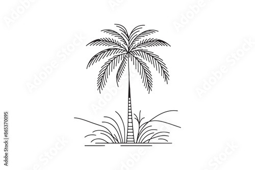 A collection of black palm tree silhouettes set against a white background, ideal for designs on posters, banners, and promotional materials. Vector illustration.