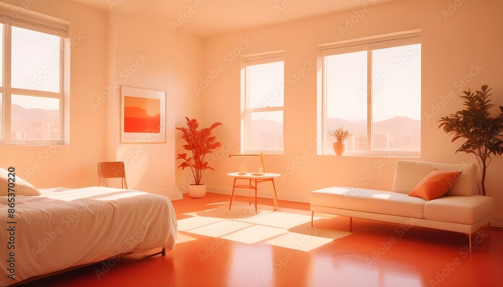 Photo interior modern design room 3d illustration Photo interior modern design room 3d illustration
