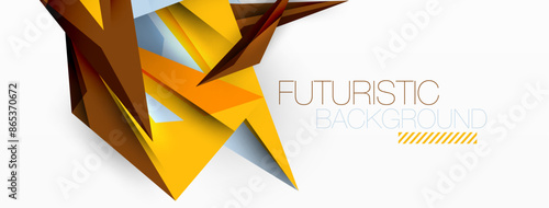 Minimal geometric abstract background. Low poly dynamic triangle design. Trendy techno business template for wallpaper, banner, background or landing