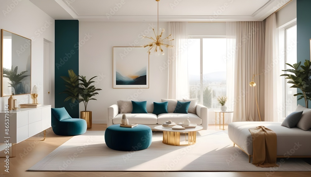 Photo interior modern design room 3d illustration Photo interior modern design room 3d illustration