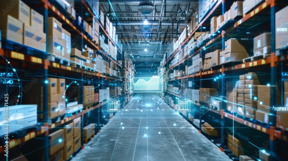smart warehouse management system. digital high technology smart warehouse management system. digital high technology