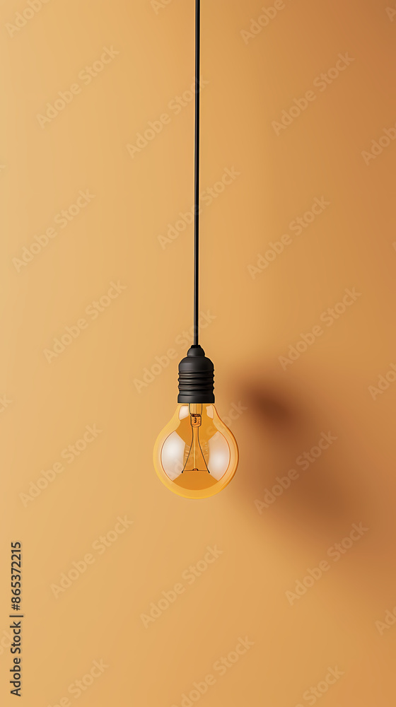 Light bulb hanging on the wall Light bulb hanging on the wall