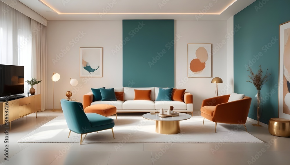 Photo interior modern design room 3d illustration Photo interior modern design room 3d illustration