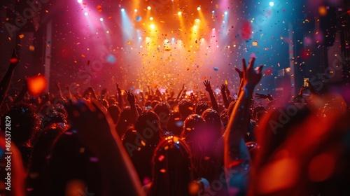 Vibrant Concert Celebration with Confetti - Generative AI