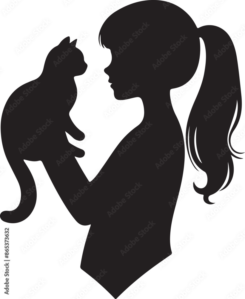 International Cat Day Silhouette vector design.