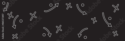 soccer tactics icon, game success strategy in football, scheme play, vector illustration on white background