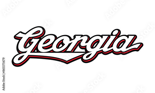 Vector Georgia text typography design for tshirt hoodie baseball cap jacket and other uses vector	