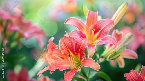 Close up of vibrant and fresh flowers