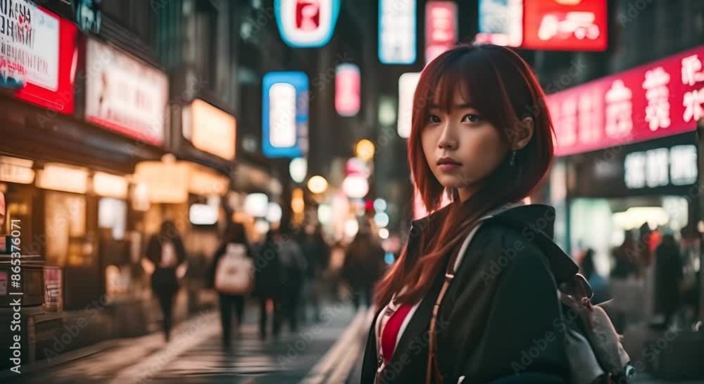 Japanese otaku woman in Japan. Japanese otaku woman in Japan.