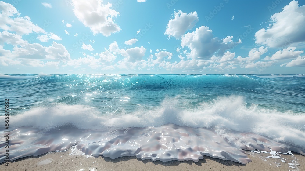 Beautiful Panoramic Seascape with Surf Waves
Beautiful Panoramic Seascape with Surf Waves