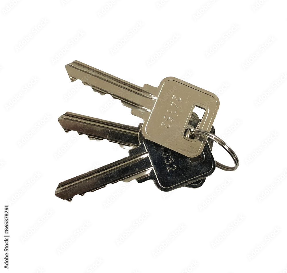 Metallic silver colour keys isolated on a transparent background Metallic silver colour keys isolated on a transparent background