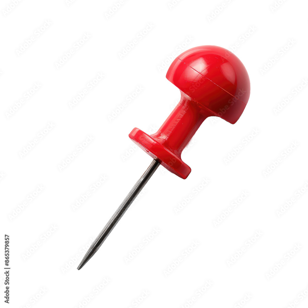 Red push pin on white background Red push pin on white background