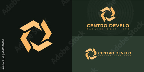 Abstract initial letters VD or DV logo in gold color isolated on multiple background colors. The logo is suitable for construction company logo vector design illustration inspiration templates.