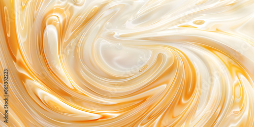 Abstract background with swirling cream and caramel patterns, creating a rich and indulgent atmosphere, perfect for promoting dessert beverages or creamy liqueurs photo