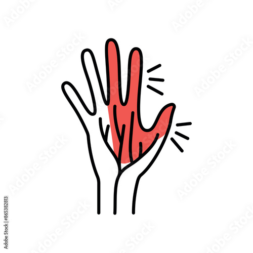 Carpal tunnel syndrome line black icon. Sign for web page, mobile app,